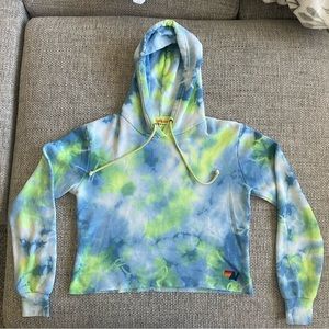 Aviator Nation Blue and Green Tie-Dye Hoodie